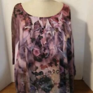 Dressbarn Floral Print Women's Top